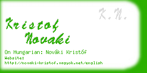 kristof novaki business card